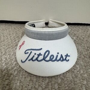 Titleist Sun Visor Cap Breast Cancer Awareness White w Pink Logo Golf Walking